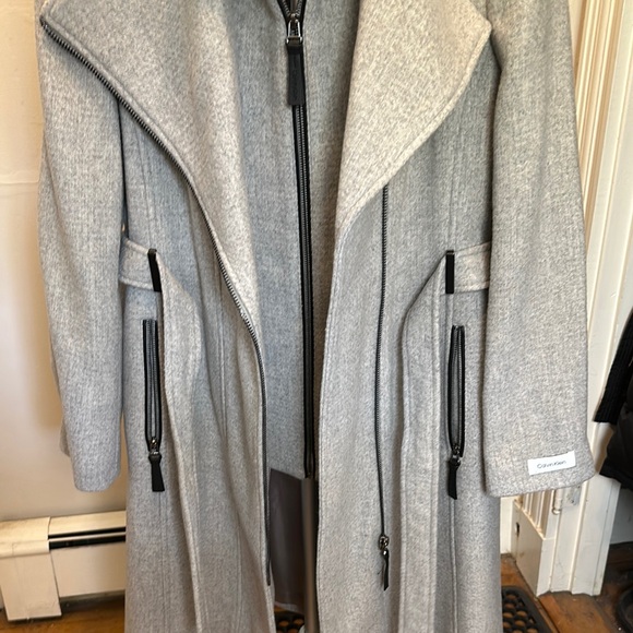 Calvin Klein Gray Belted Coat NWOT - Picture 4 of 9